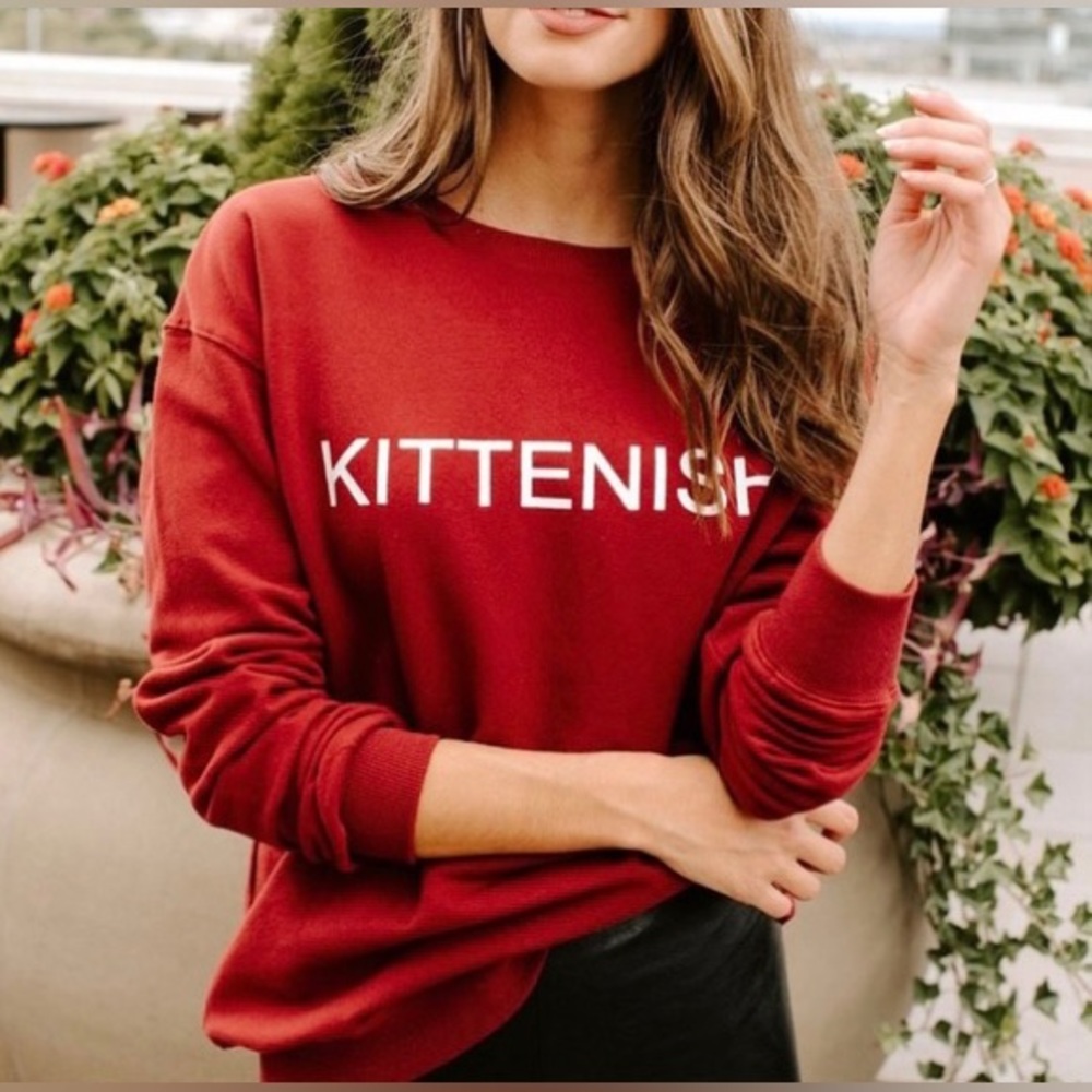 *SOLD!* Kittenish Red Pullover Sweatshirt